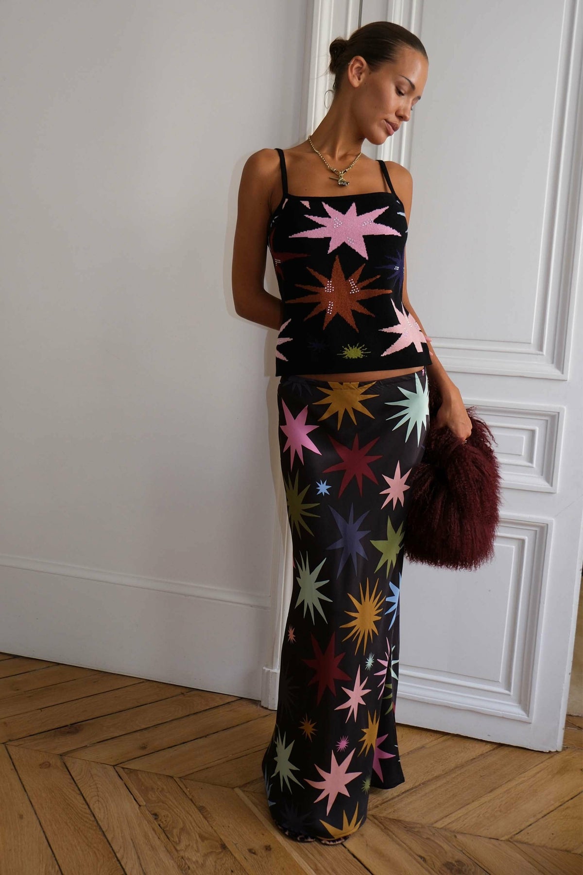 Never Fully Dressed Black Star Dorris Maxi Skirt