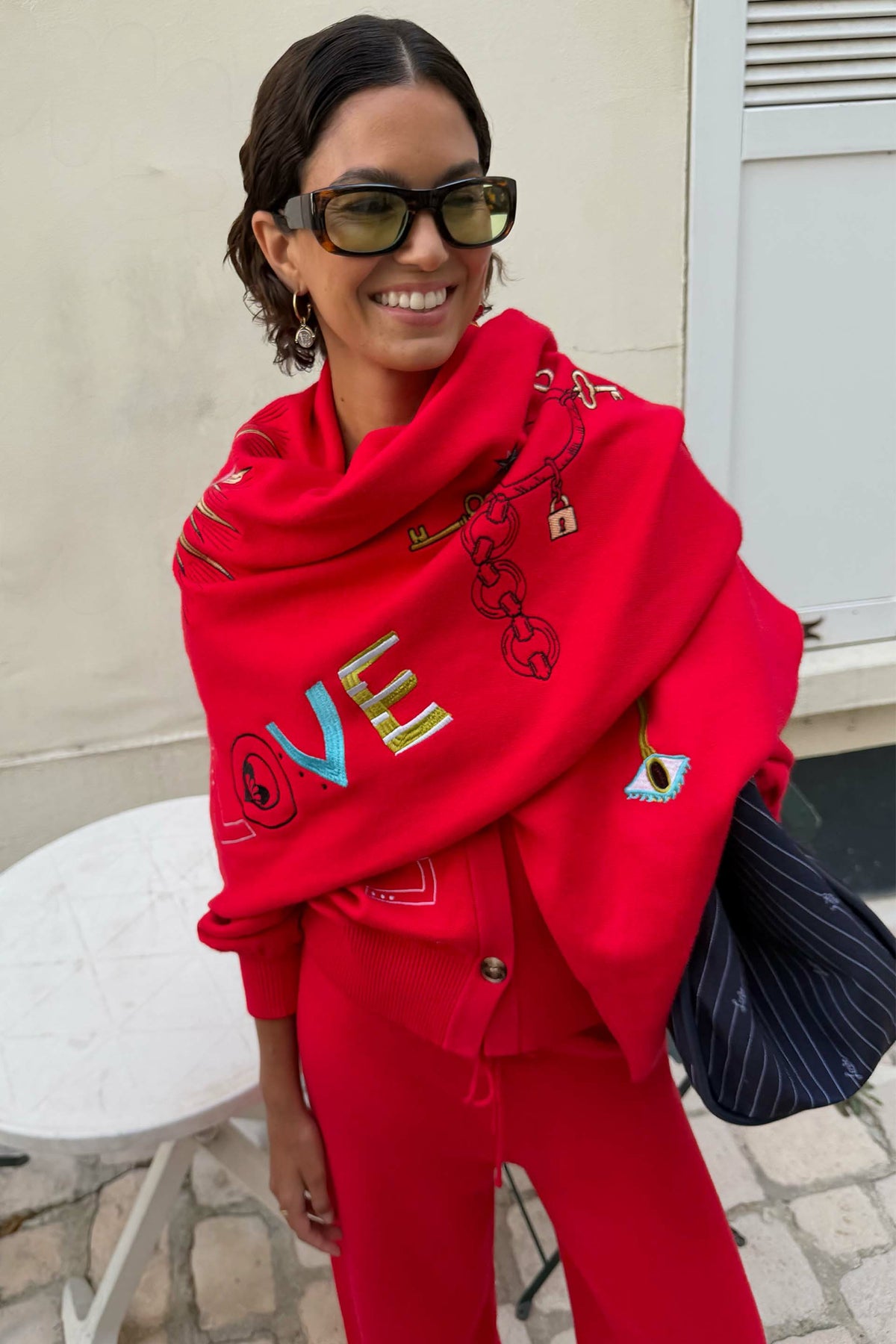 Never Fully Dressed Red Amore Large Knit Scarf