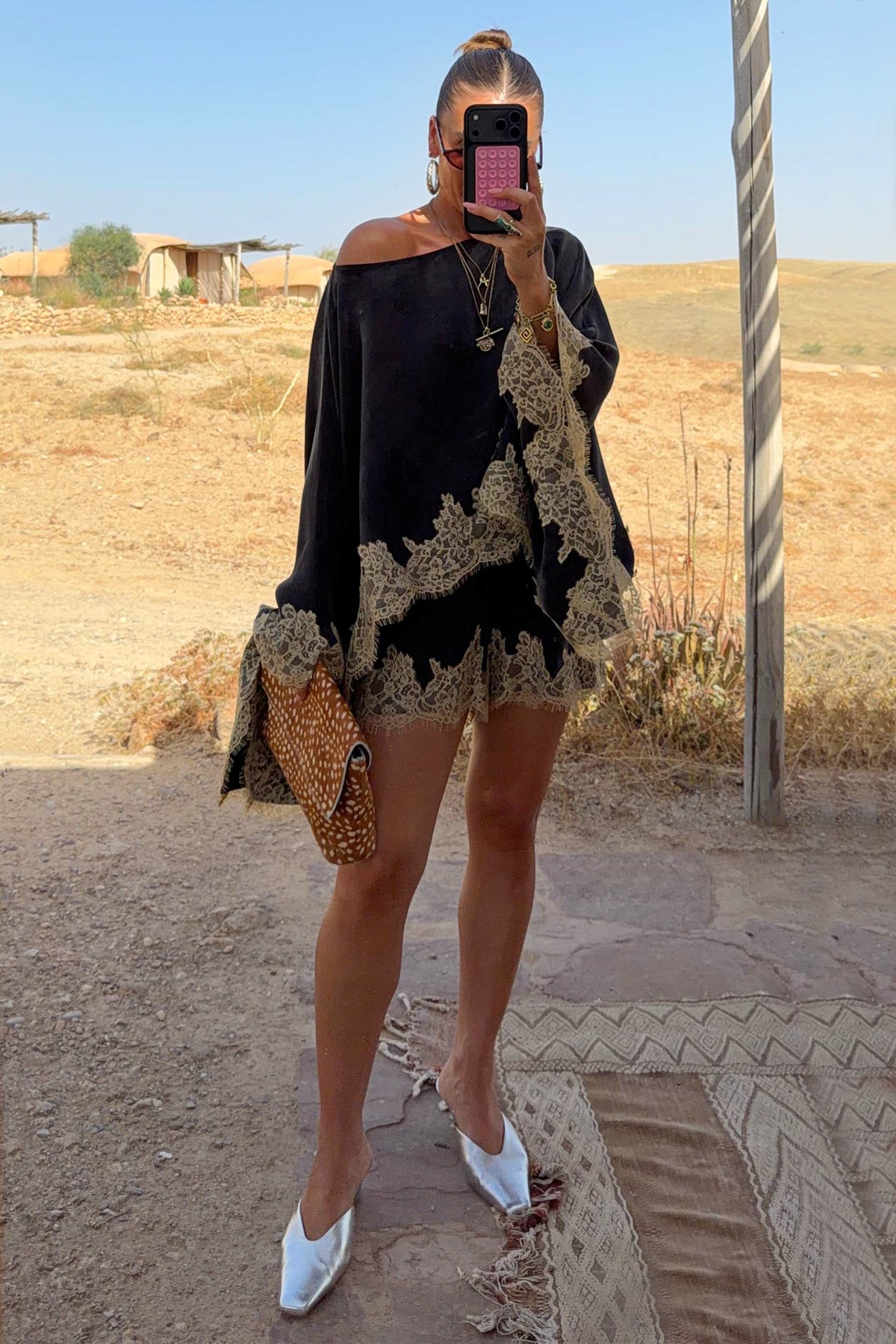 Never Fully Dressed Grey Lace Maeva Shorts
