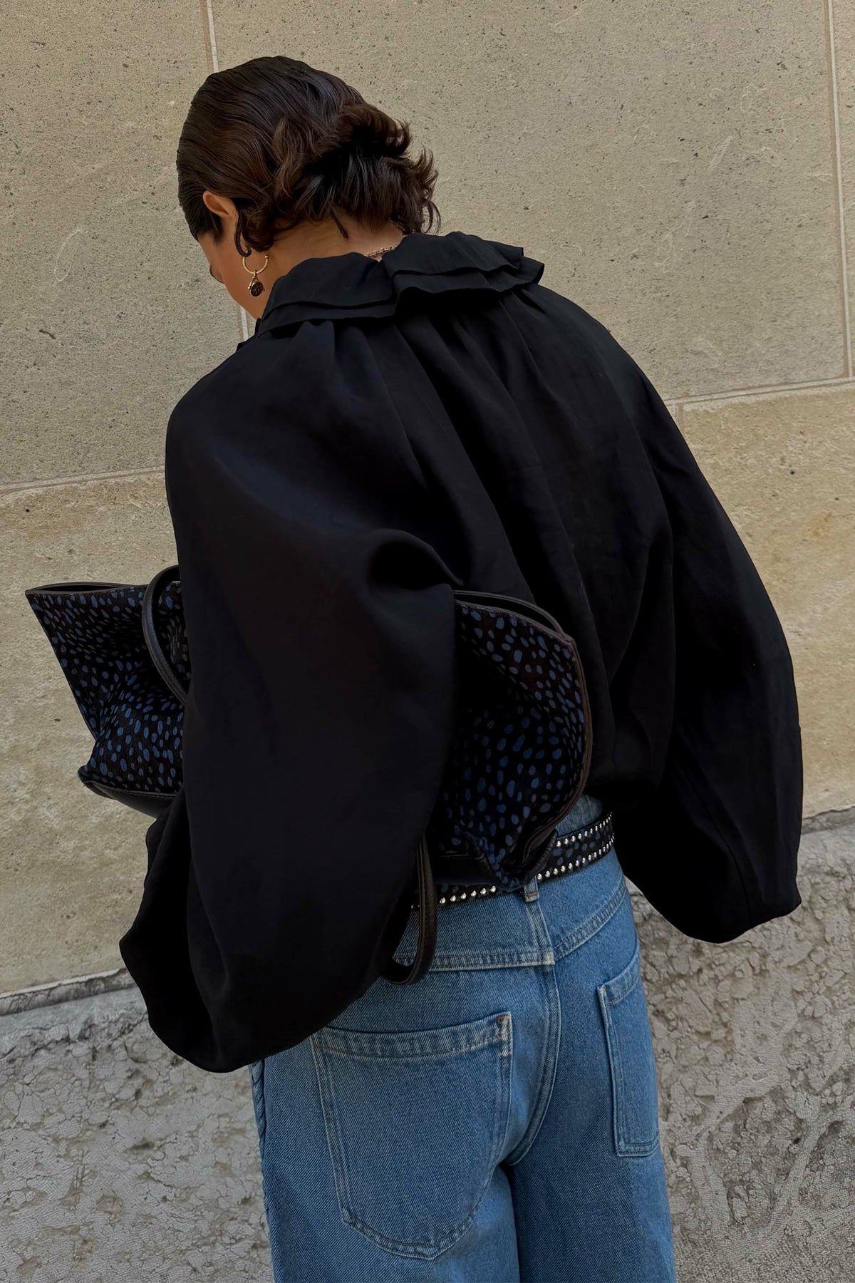 Never Fully Dressed Black Ruffle Shirt