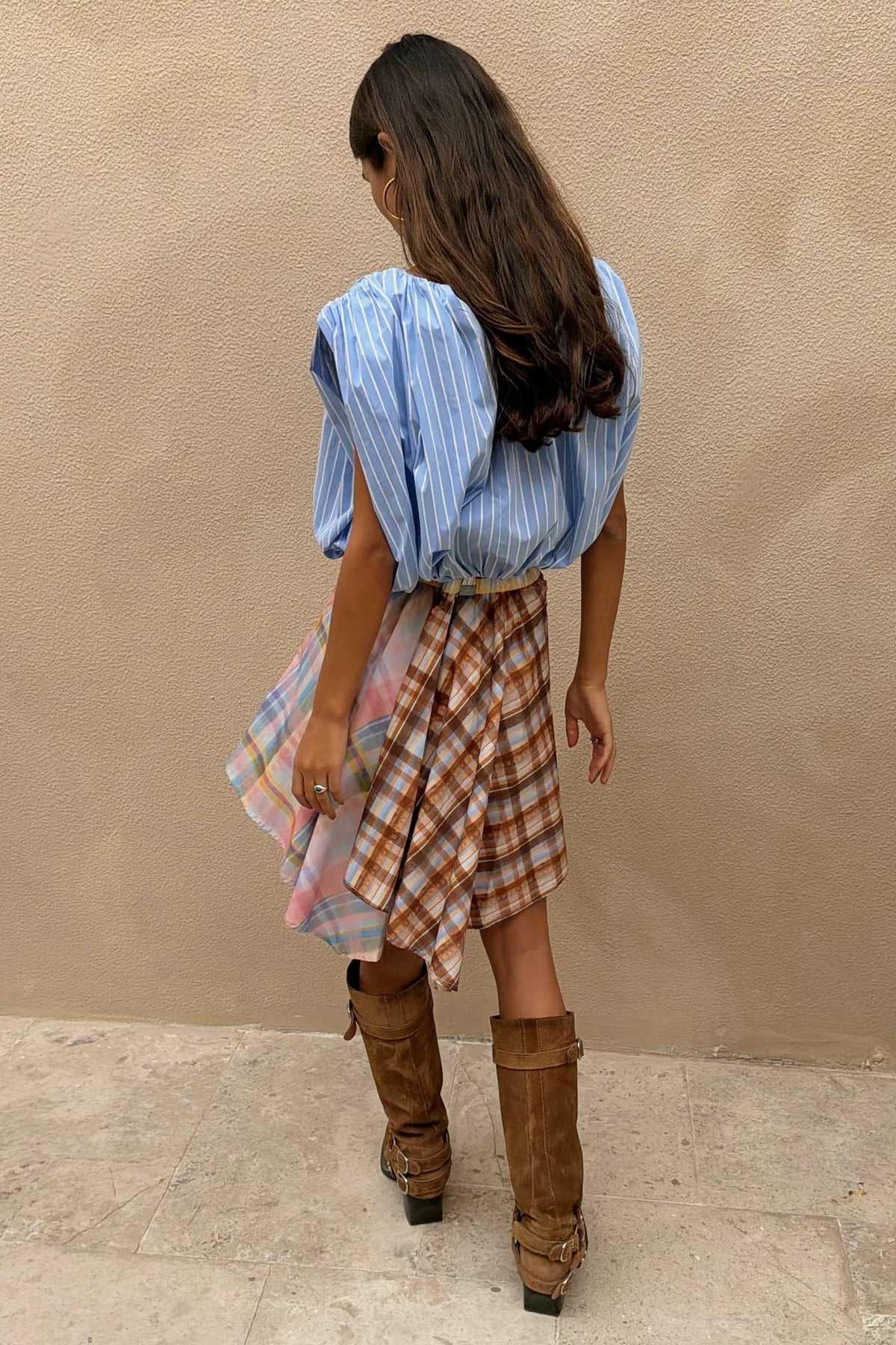 Never Fully Dressed Blue Stripe Bubble Top