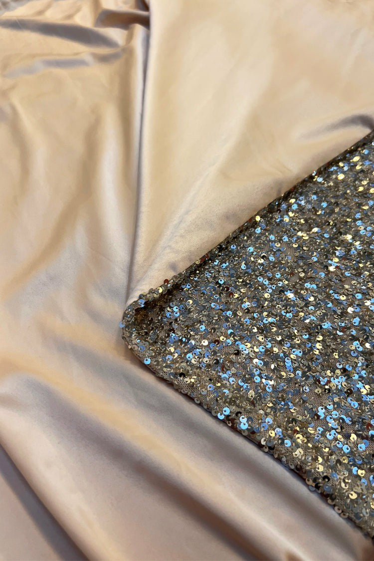 Never Fully Dressed Silver Sequin Maxi Wrap Jaspre Skirt