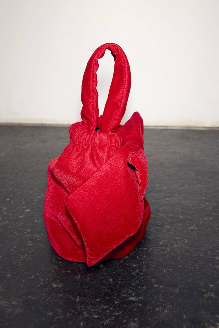 Never Fully Dressed Red Velvet Bow Bag
