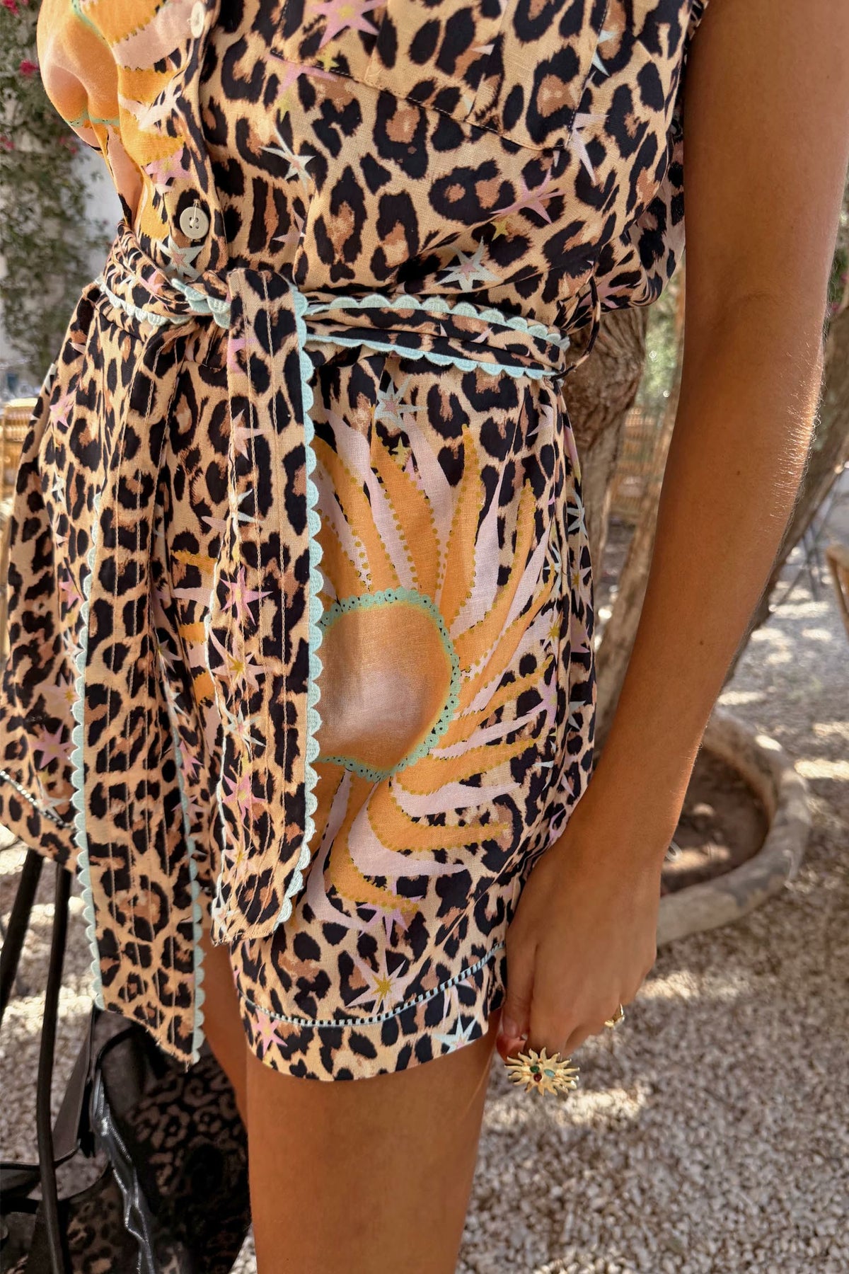 Never Fully Dressed Leopard Print Playsuit with Tie Waist