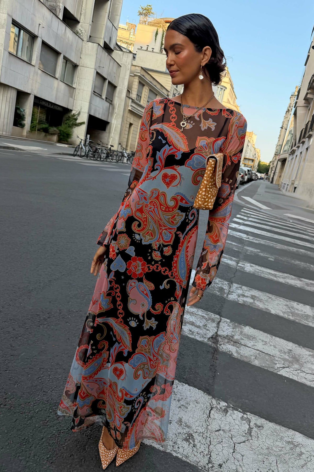 Never Fully Dressed Paisley Aria Mesh Dress Petite