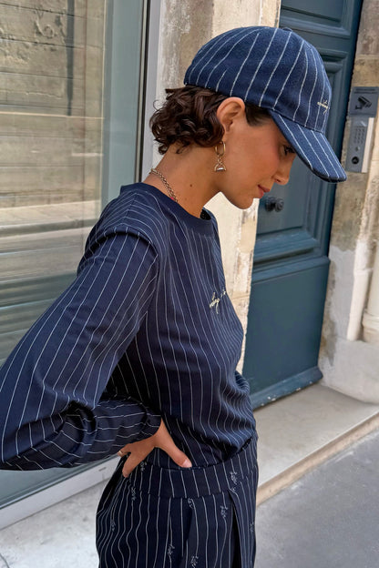 Never Fully Dressed Navy Pinstripe Cap
