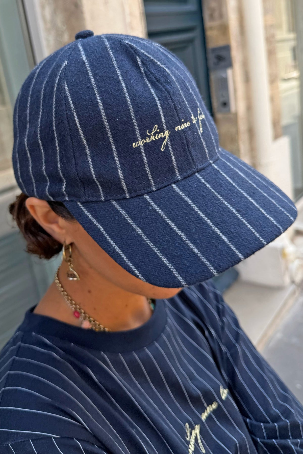 Never Fully Dressed Navy Pinstripe Cap