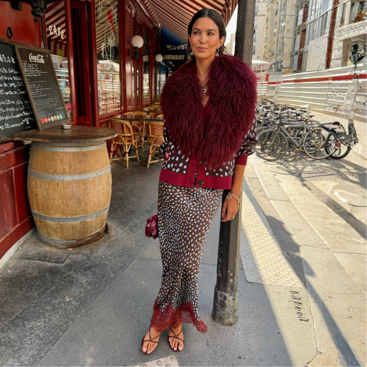 Never Fully Dressed Chocolate Deer Midi Maeva Skirt