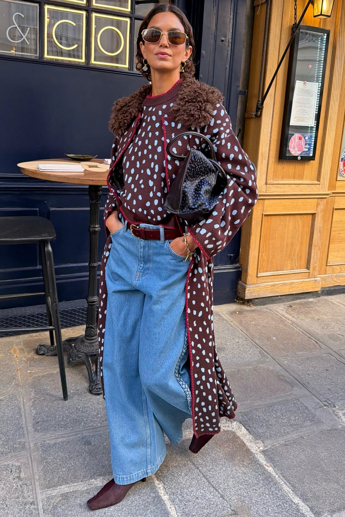 Never Fully Dressed Chocolate Deer Long Cardigan