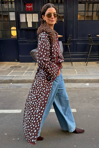 Never Fully Dressed Chocolate Deer Long Cardigan