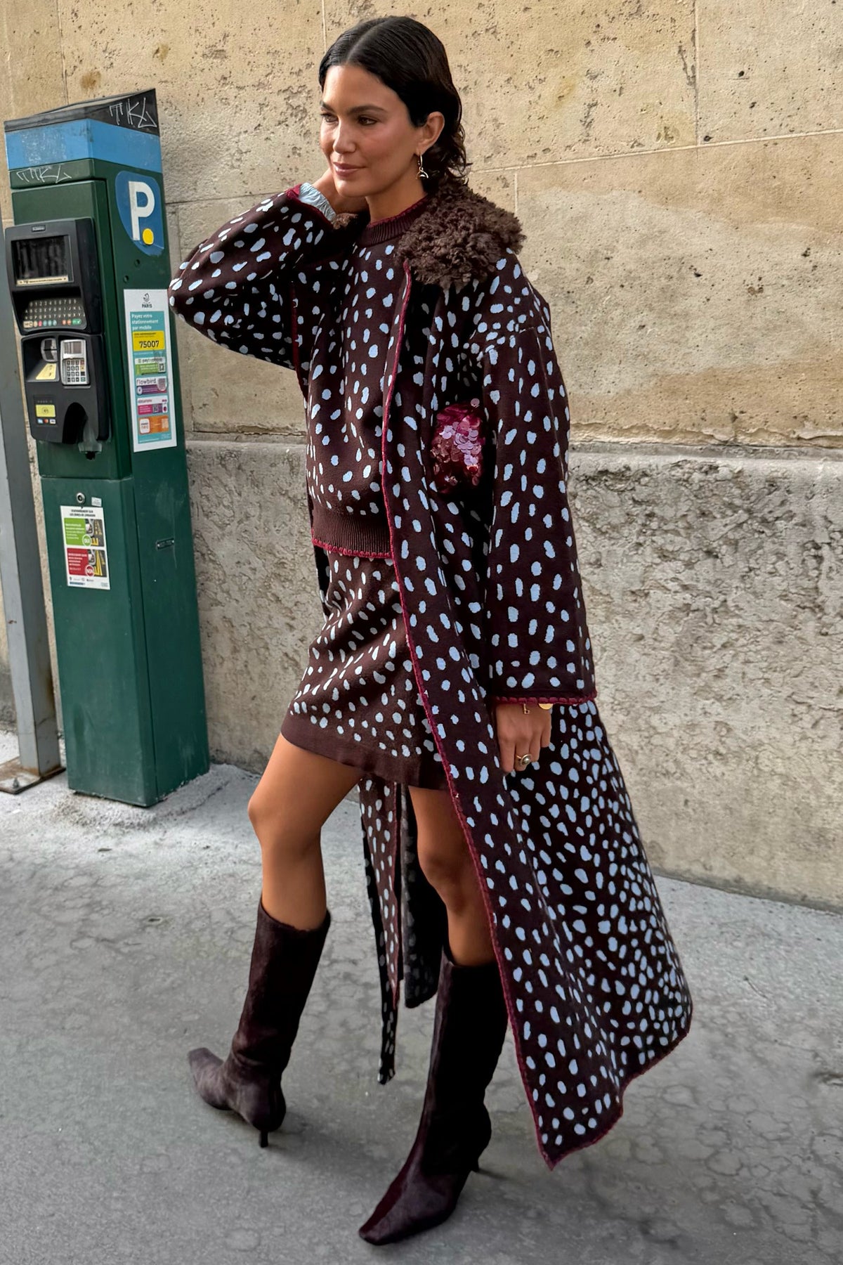 Never Fully Dressed Chocolate Deer Long Cardigan