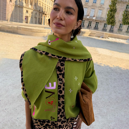Never Fully Dressed Olive Amore Large Knit Scarf