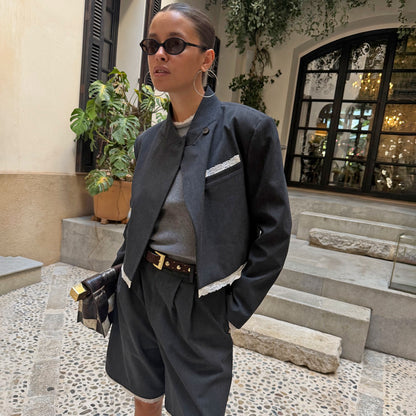 Never Fully Dressed Fold Over Cropped Blazer