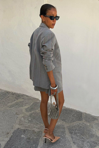 Never Fully Dressed Grey Love Pinstripe Blazer