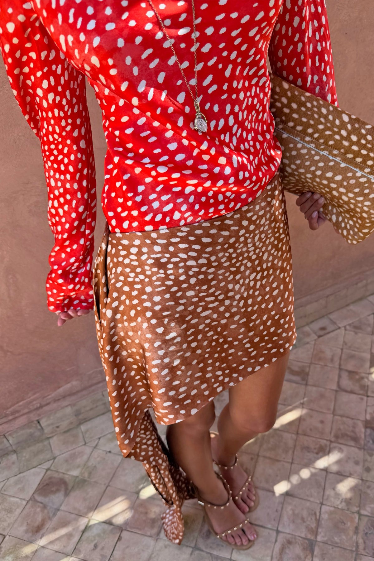 Never Fully Dressed Spliced Deer Mini Nola Tie Dress