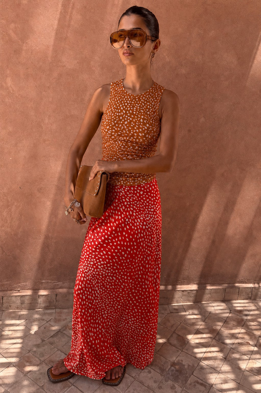 Never Fully Dressed Spliced Deer Wrap Jojo Midi Skirt