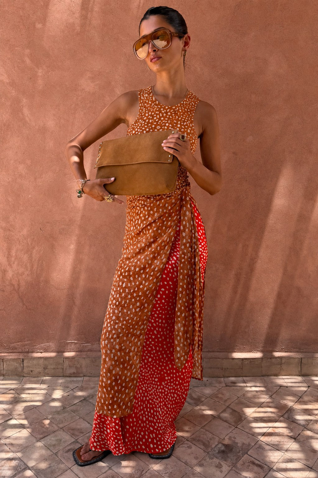 Never Fully Dressed Spliced Deer Wrap Jojo Midi Skirt