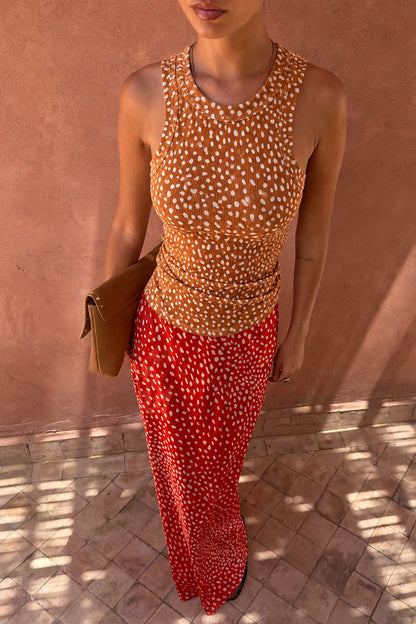 Never Fully Dressed Spliced Deer Wrap Jojo Midi Skirt