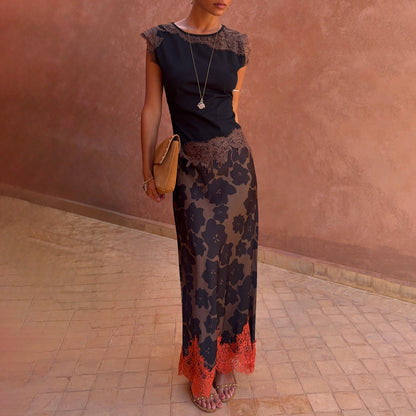 Never Fully Dressed Tan Jaden Floral Maeva Midi Skirt