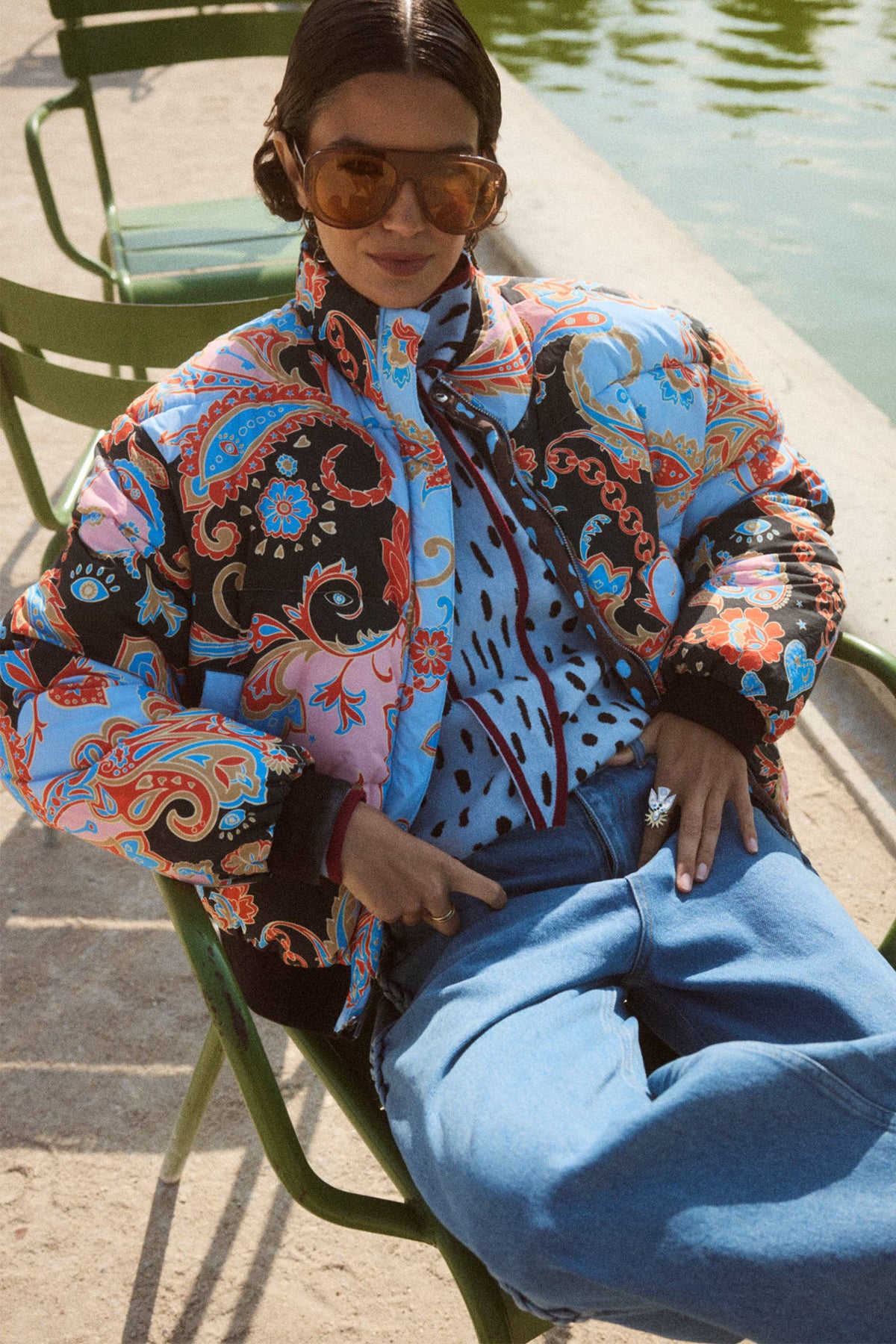 Never Fully Dressed Paisley Reversible Puffer Jacket