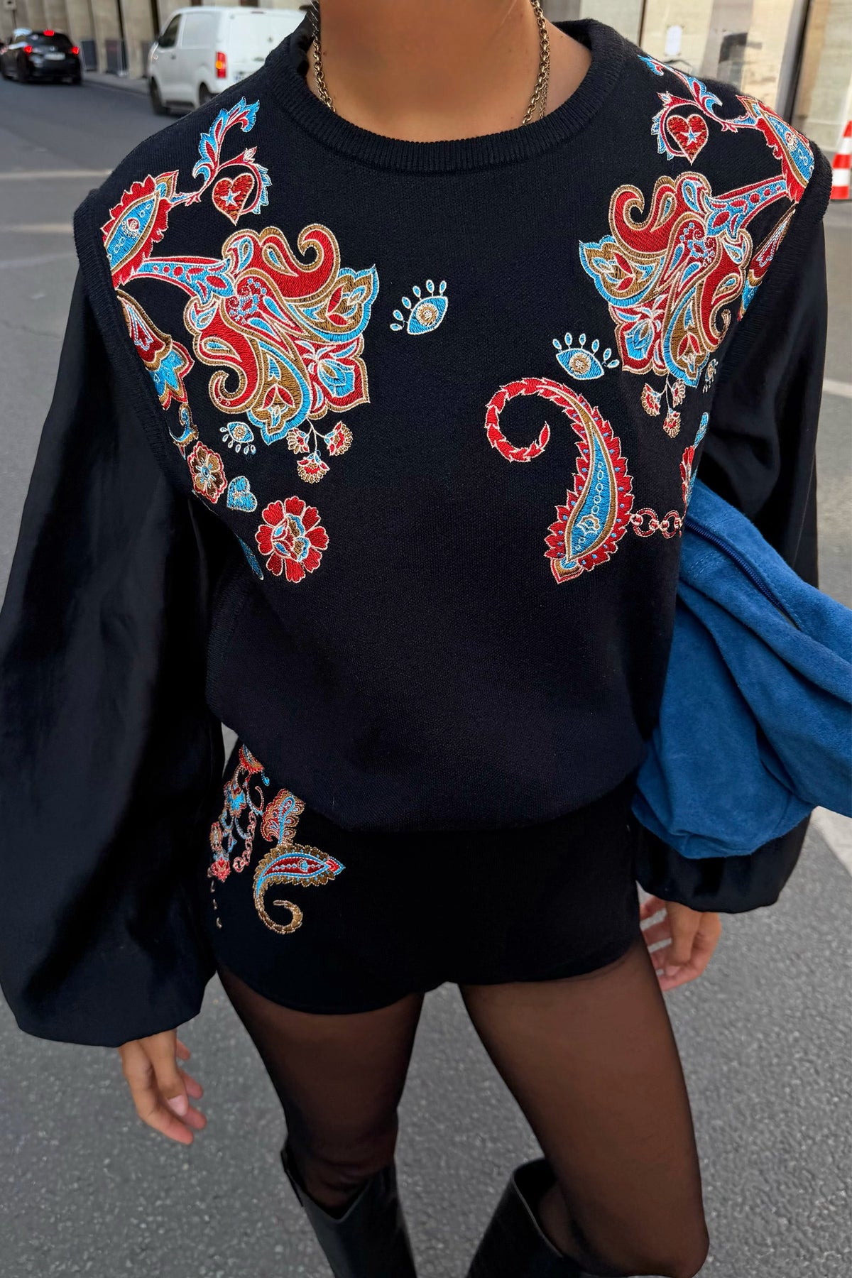 Never Fully Dressed Black Paisley Hot Pants