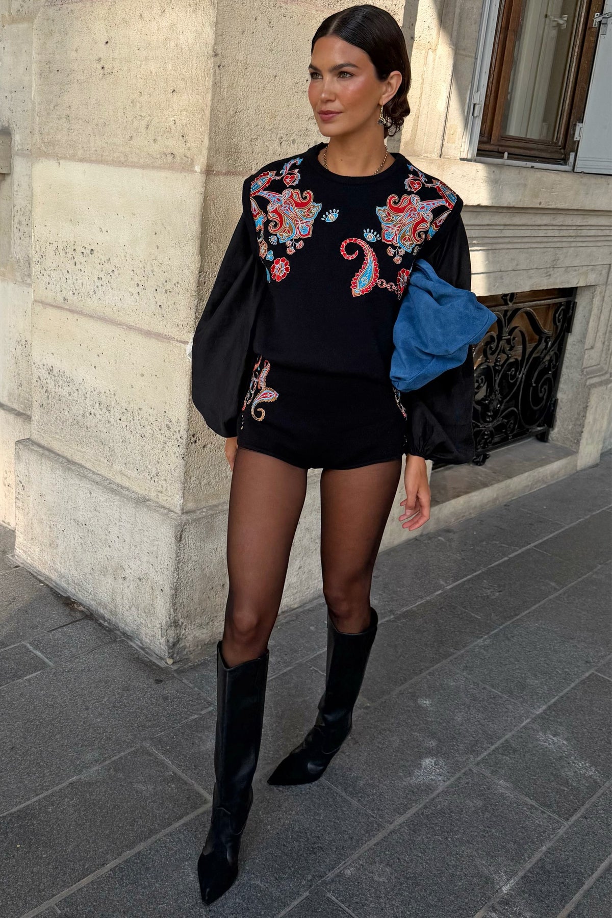 Never Fully Dressed Black Paisley Hot Pants
