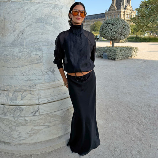 Never Fully Dressed Black Daphne Midi Skirt