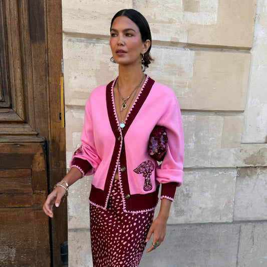 Never Fully Dressed Pink Mushroom Cardigan