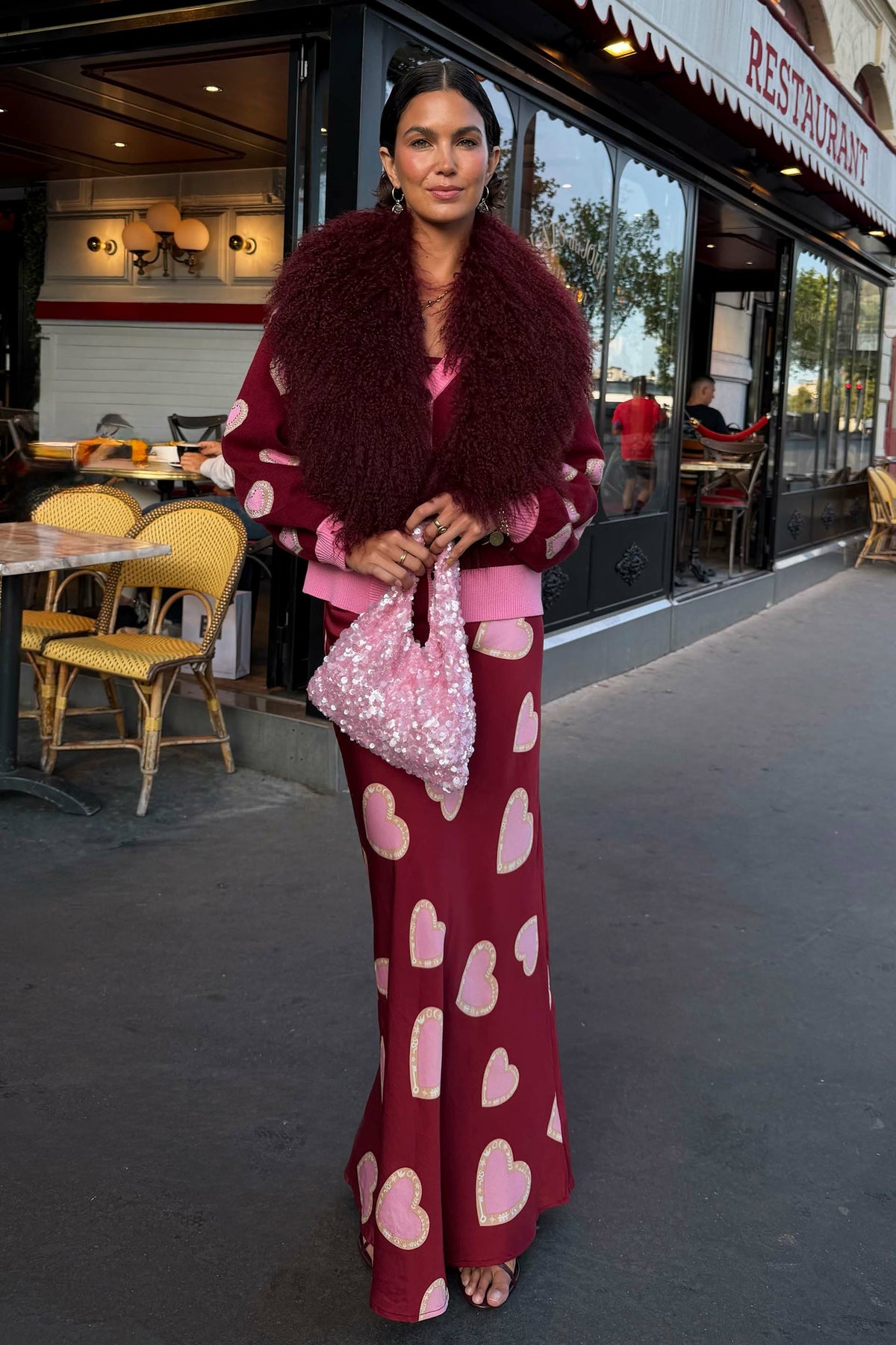 Never Fully Dressed Burgundy Hearts Dorris Skirt