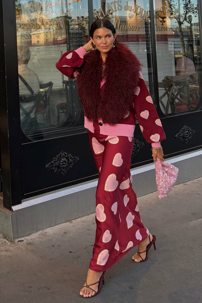 Never Fully Dressed Burgundy Hearts Dorris Skirt