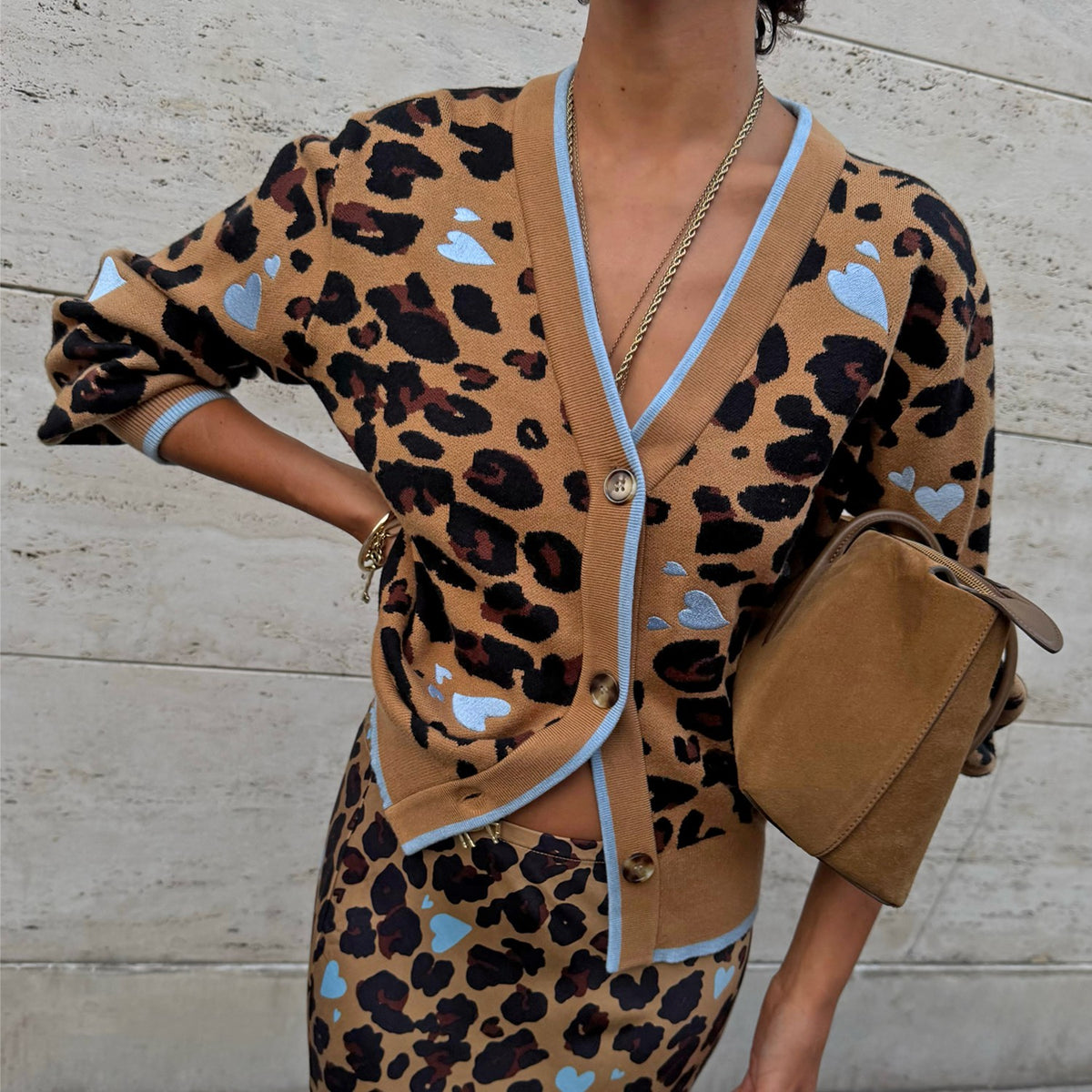Never Fully Dressed Heart Leopard Cardigan