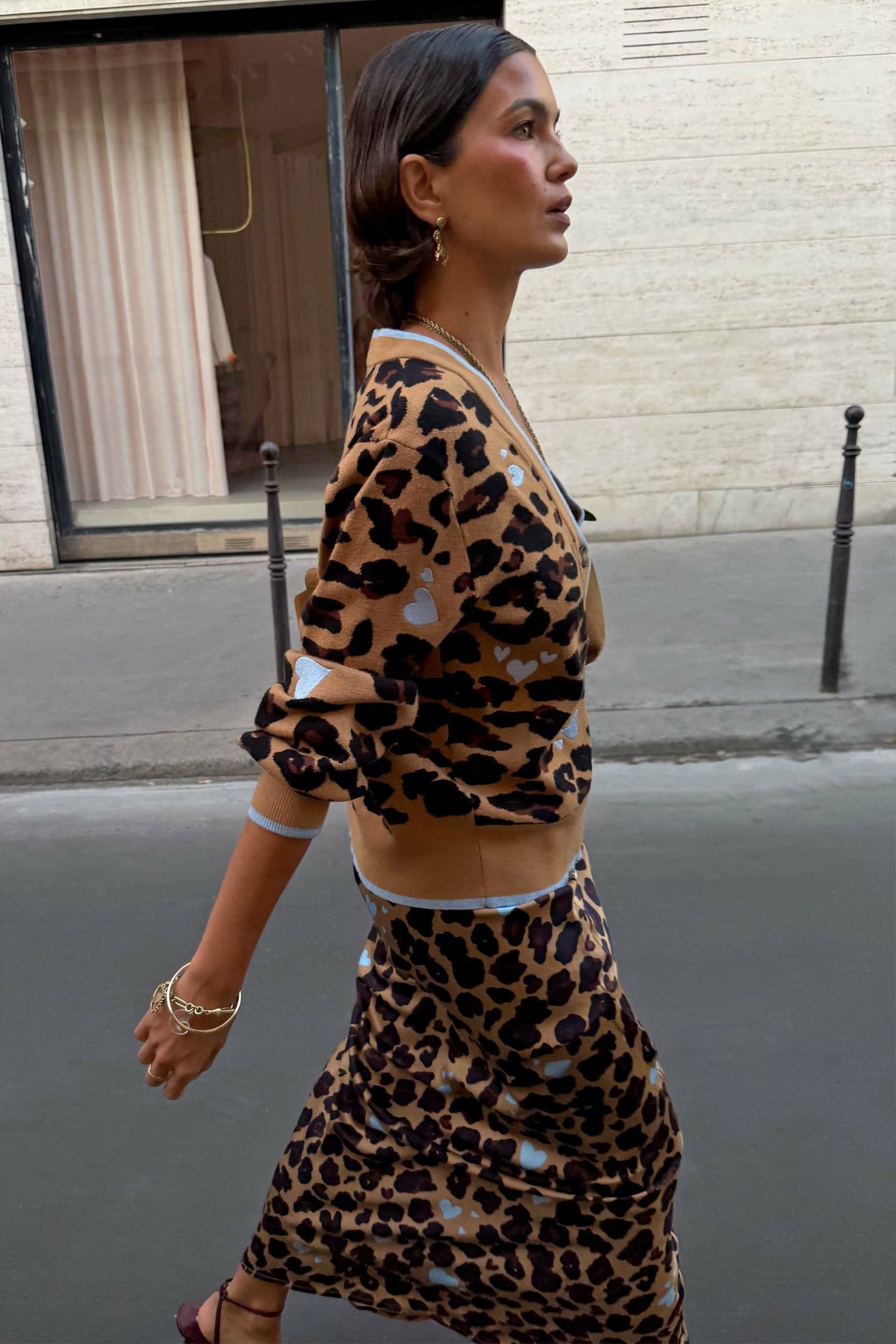 Never Fully Dressed Heart Leopard Cardigan