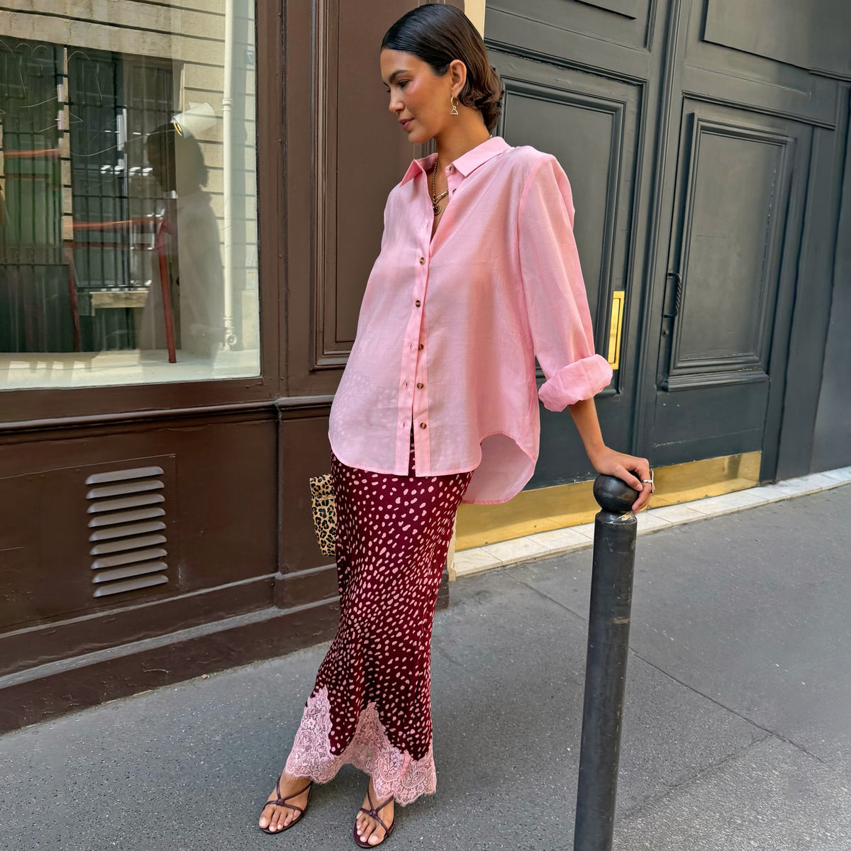 Never Fully Dressed Burgundy Deer Midi Maeva Skirt