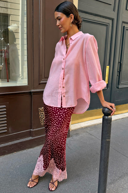 Never Fully Dressed Burgundy Deer Midi Maeva Skirt