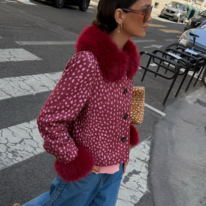 Never Fully Dressed Burgundy Deer Jacket