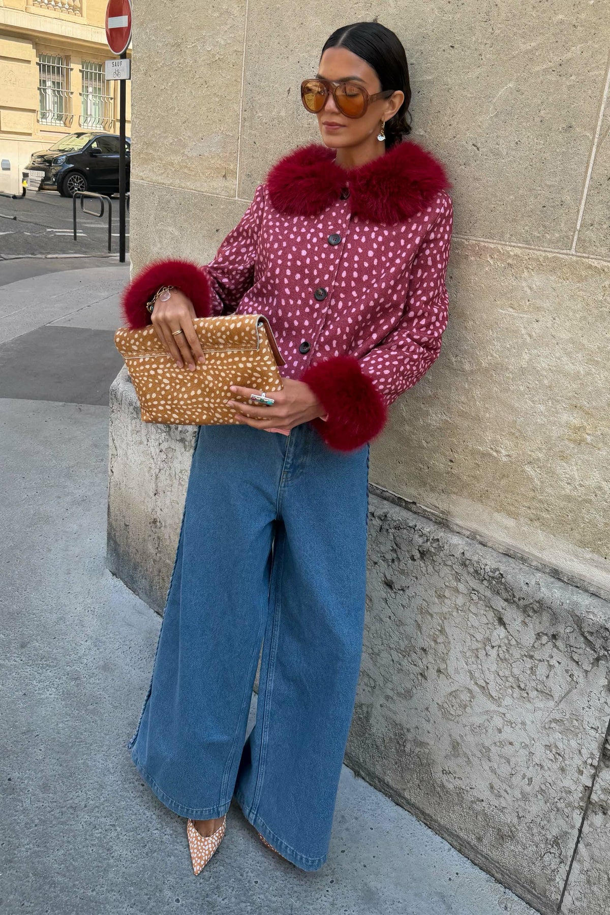 Never Fully Dressed Burgundy Deer Jacket
