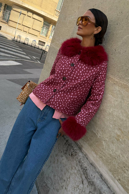 Never Fully Dressed Burgundy Deer Jacket