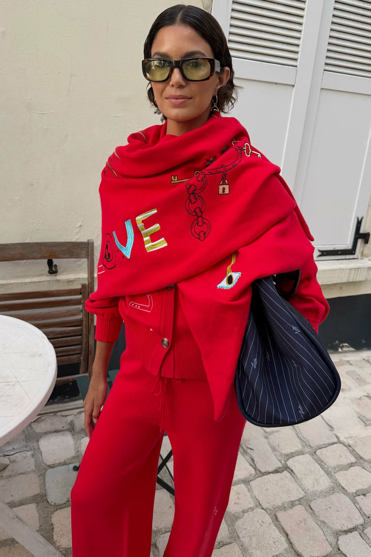 Never Fully Dressed Red Amore Large Knit Scarf