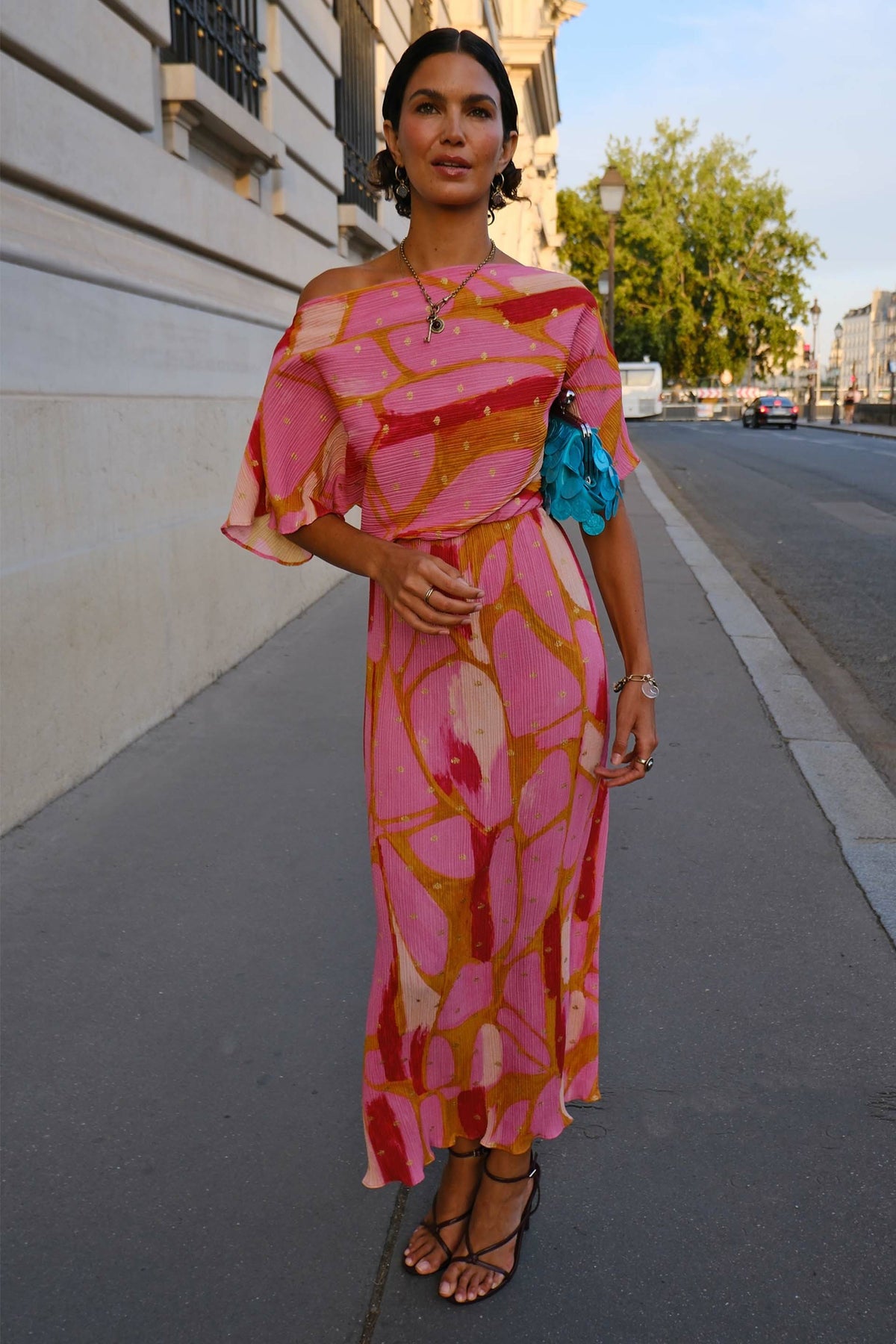 Never Fully Dressed Pink & Olive Abstract Tilly Dress