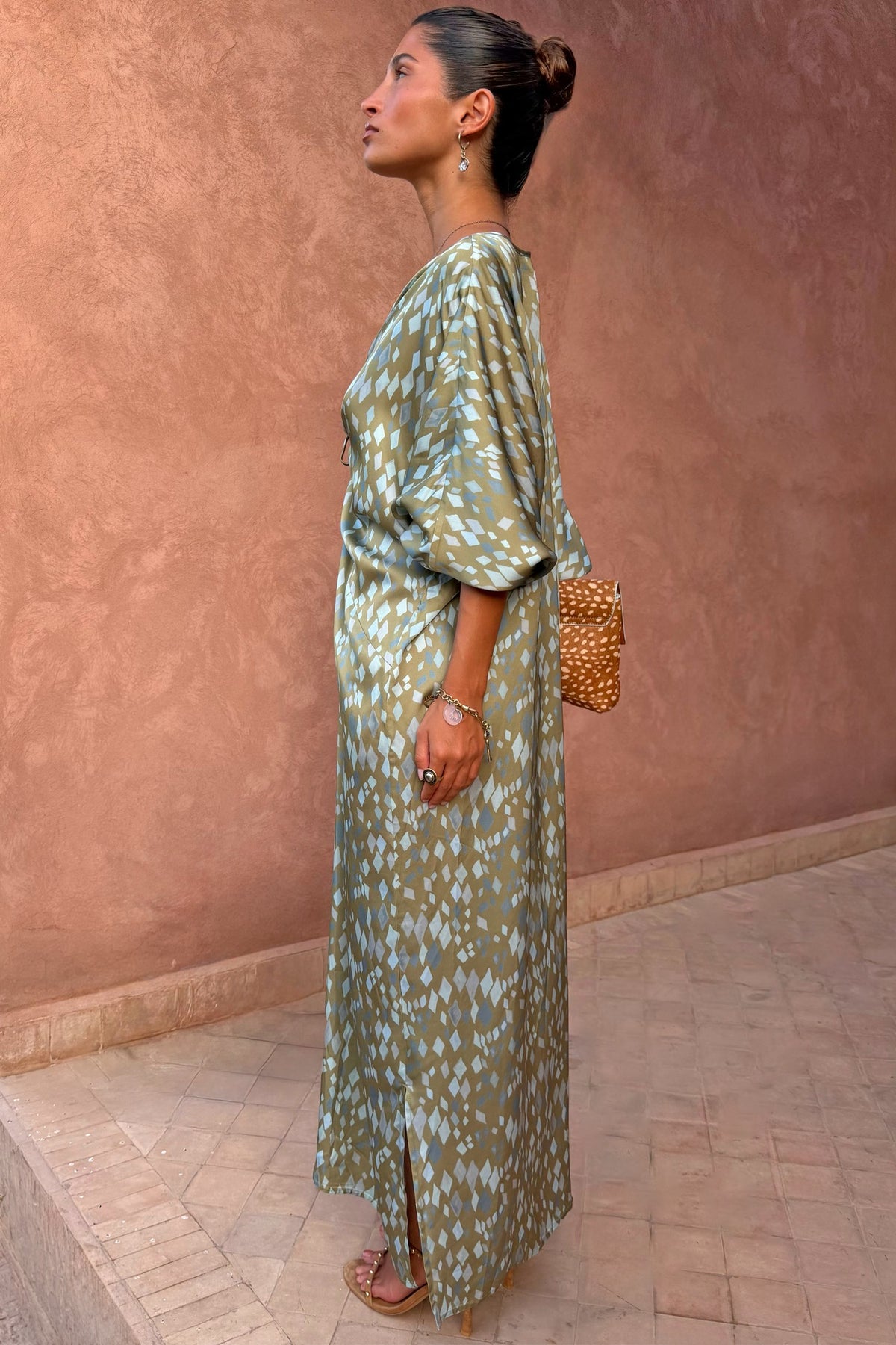 Never Fully Dressed Green Diamond Print Toria Dress