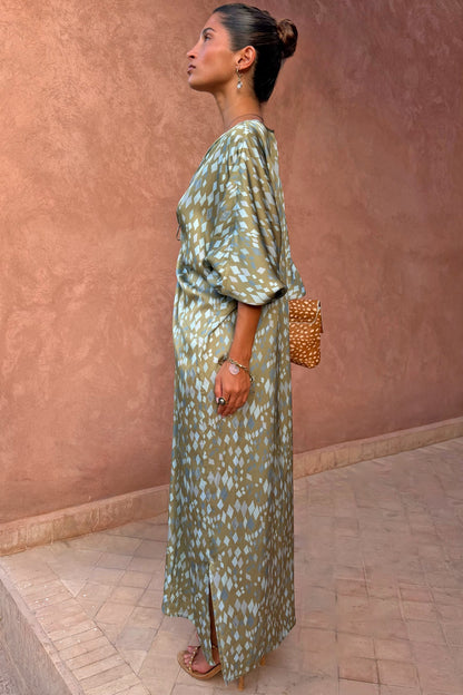 Never Fully Dressed Green Diamond Print Toria Dress