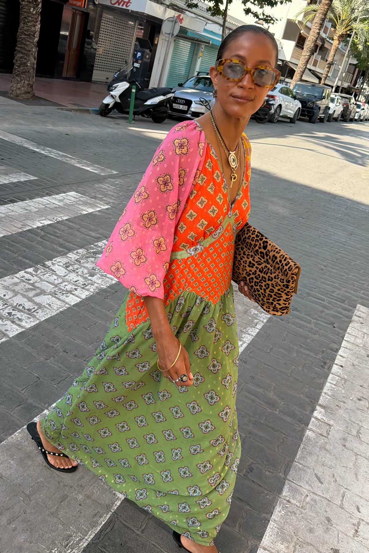 Never Fully Dressed Pink Mix Tile Una Dress