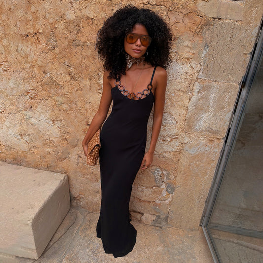 Never Fully Dressed Black Sapna Dress with Ring Detail