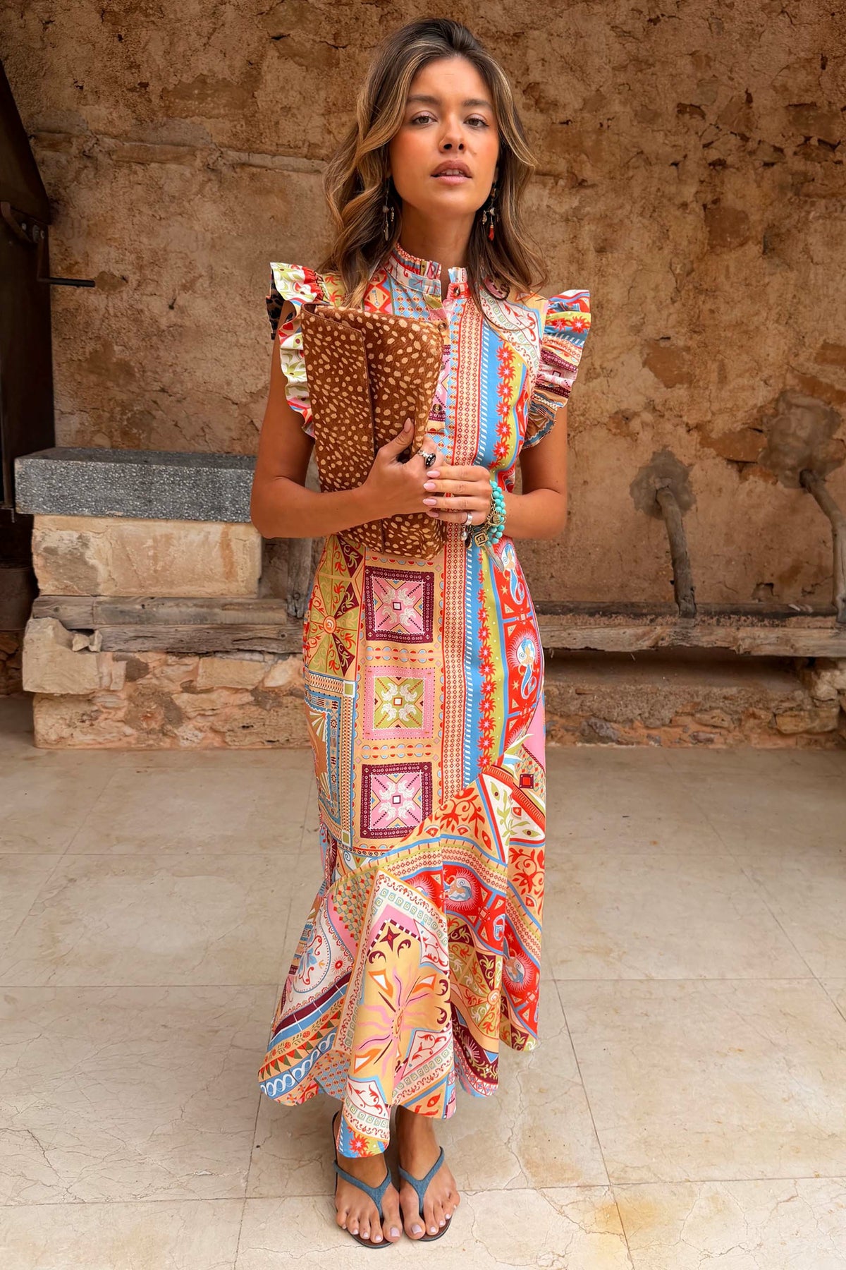 Never Fully Dressed Dolce Vita Remi Patchwork Midi Dress
