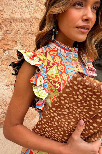 Never Fully Dressed Dolce Vita Remi Patchwork Midi Dress