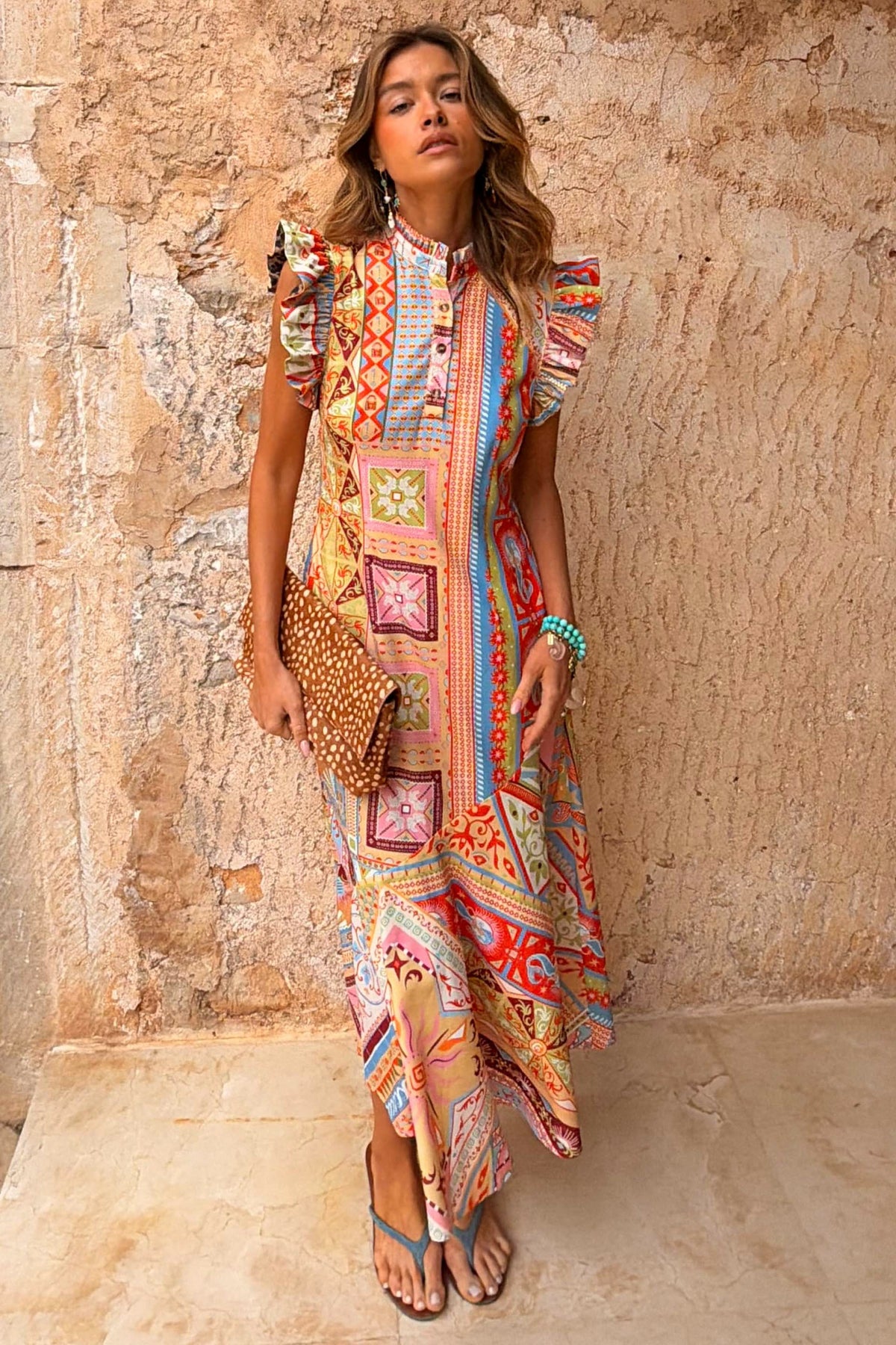 Never Fully Dressed Dolce Vita Remi Patchwork Midi Dress