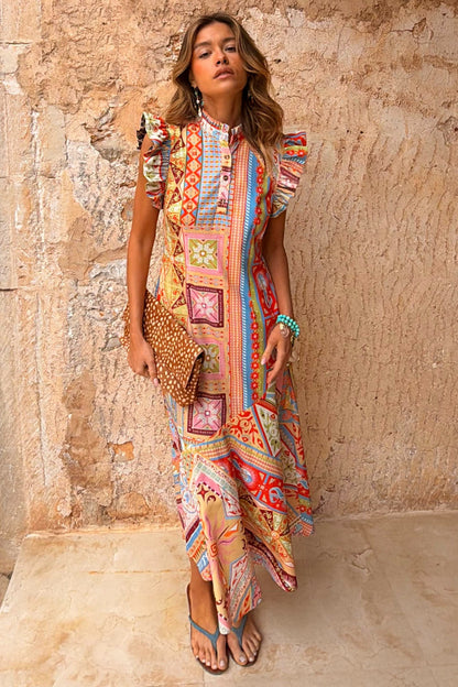Never Fully Dressed Dolce Vita Remi Patchwork Midi Dress