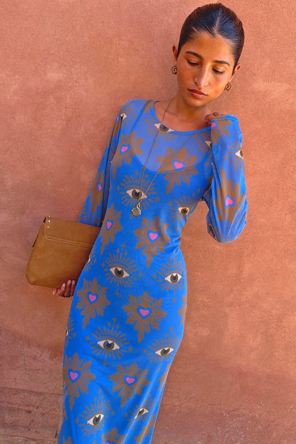 Never Fully Dressed Blue Eye Mesh Dress