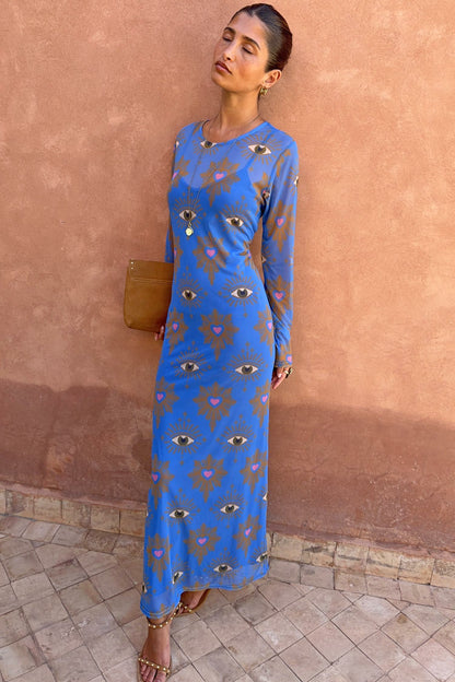 Never Fully Dressed Blue Eye Mesh Dress
