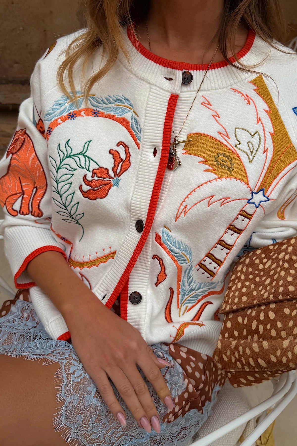 Never Fully Dressed Cream Cheryl Tigress Cardigan